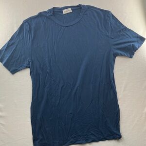 Italian St Moritz Men's Short Sleeve Tee in Deep Blue - Size 56 EU / XL